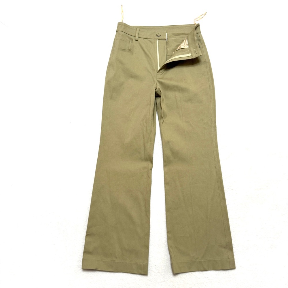 Nanushka sz M Canvas Pants Trousers High Waist Flare Cotton Blend